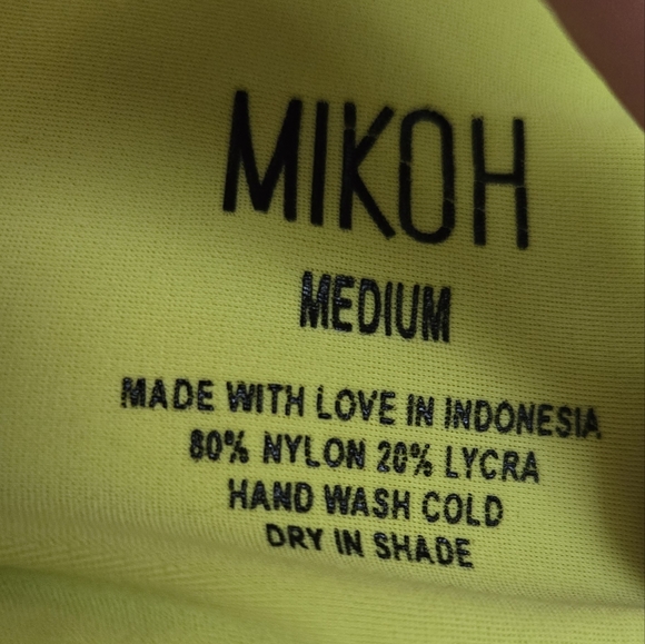 NWT MIKOH Blue Swim Bottoms, MIKOH Yellow Swim Top, Medium - Picture 5 of 11